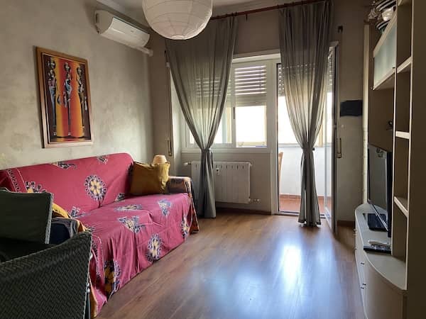Interior view of the vacation apartment close to Rome’s metro and train connections