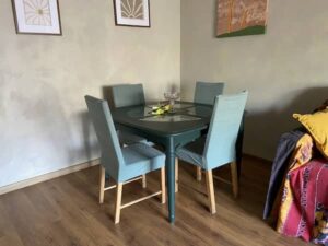 Dining area of the apartment near Rome Tiburtina railway station