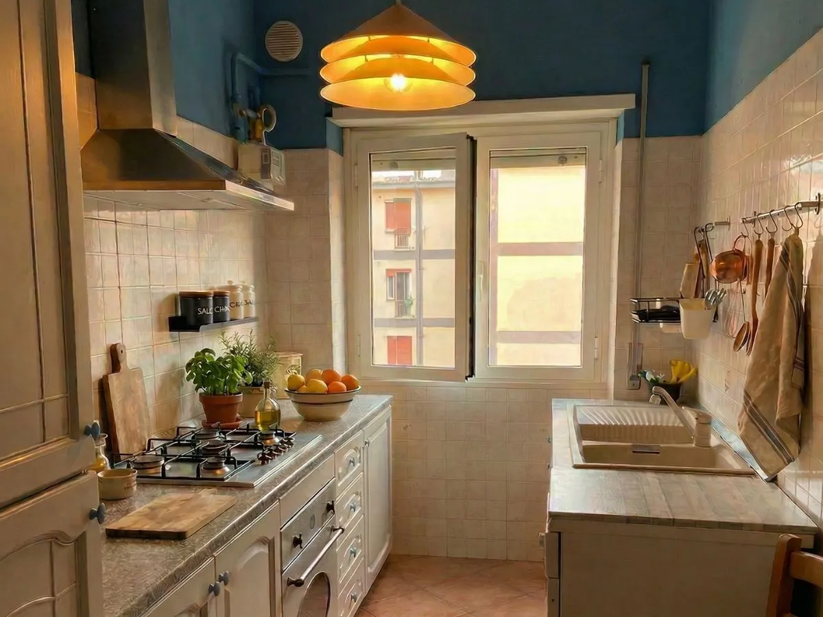 Cucina attrezzata appartamento turistico Roma Tiburtina